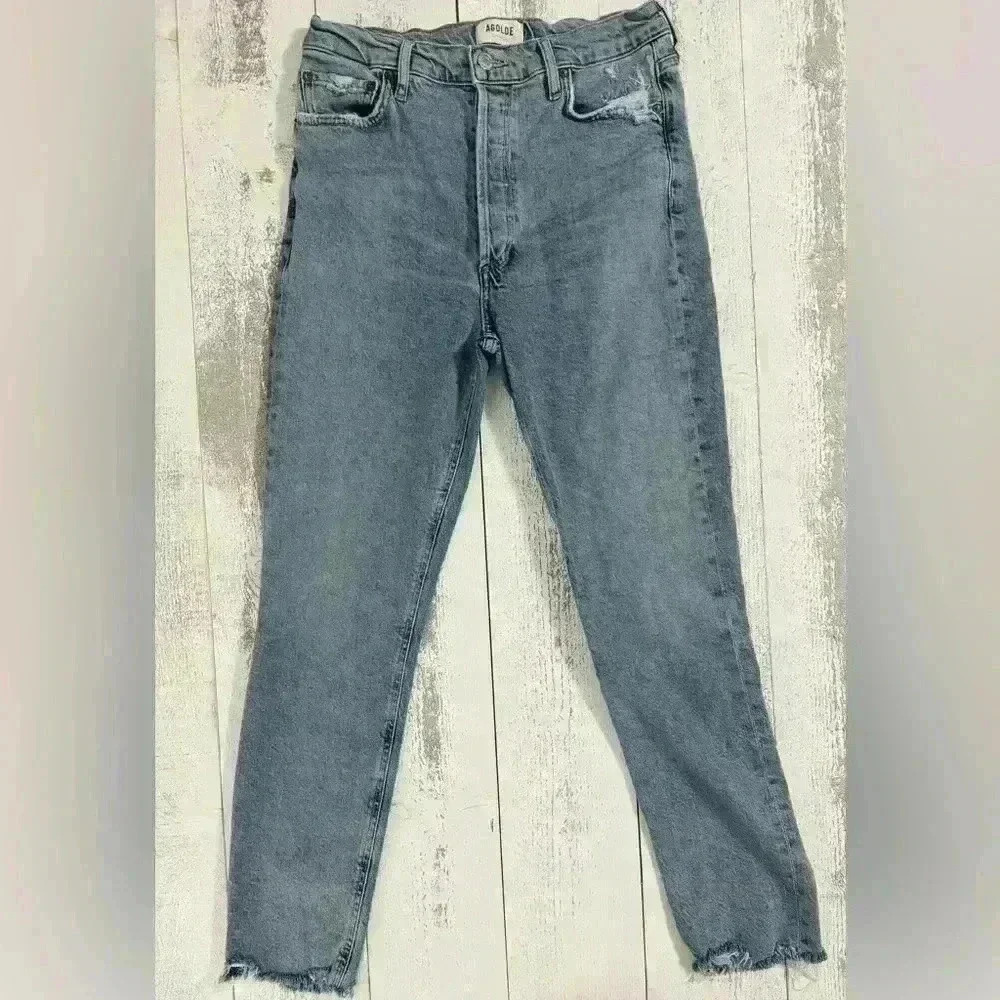 AGOLDE  REVOLVE - Nico High Rise Slim Fit Button Fly Distressed Size 27 - Picture 2 of 14